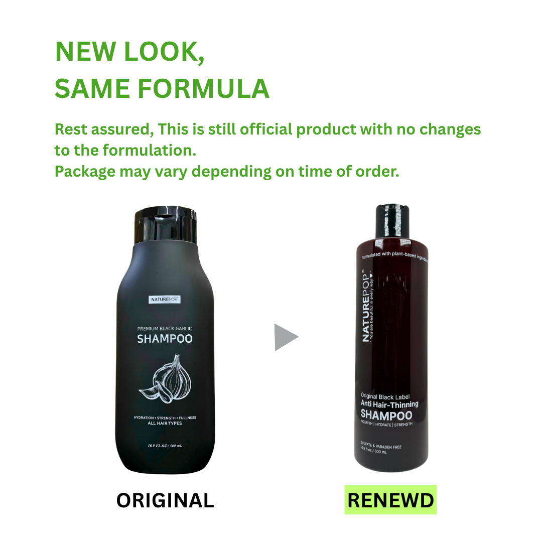 NATUREPOP Premium Black Garlic Shampoo - 16.9 fl oz/ 500 mL
